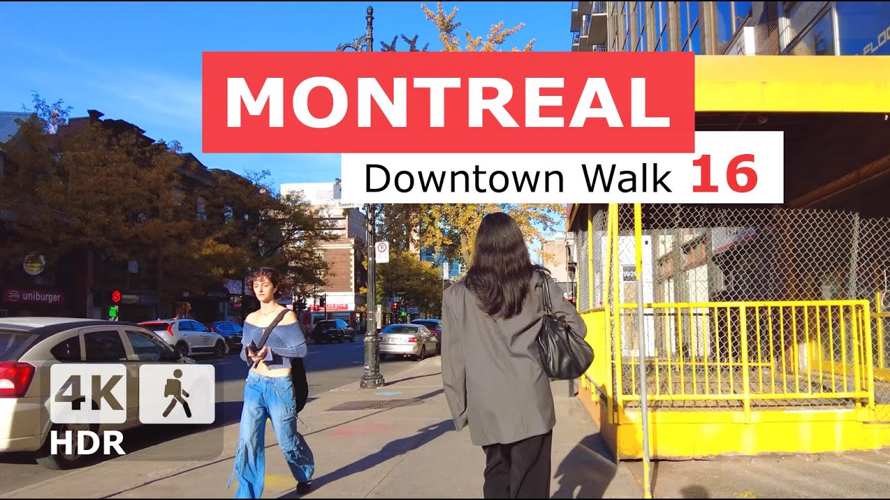 [ 4K ] Downtown Montreal Walking Tour 16 | Sainte-Catherine Street West | Quebec Canada 2024 🇨🇦