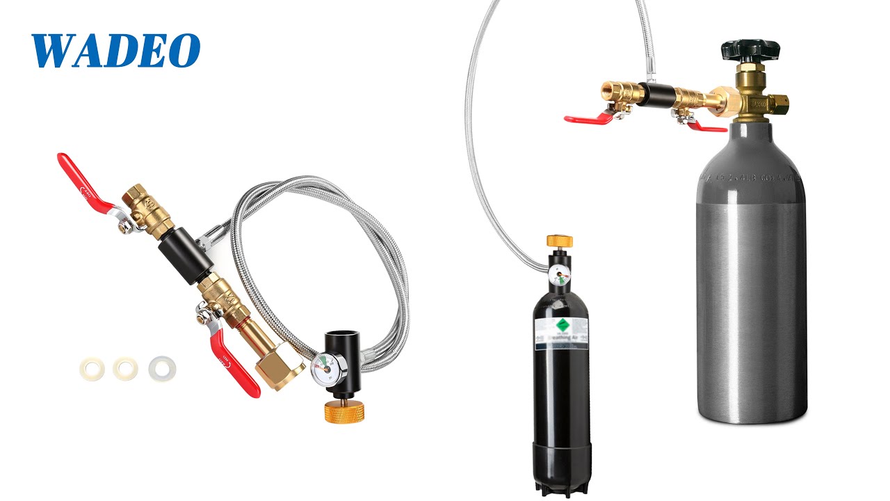 WADEO G1/2 CO2 Cylinder Refill Adapter Bottle Connector Kit for Sodastream Tank
