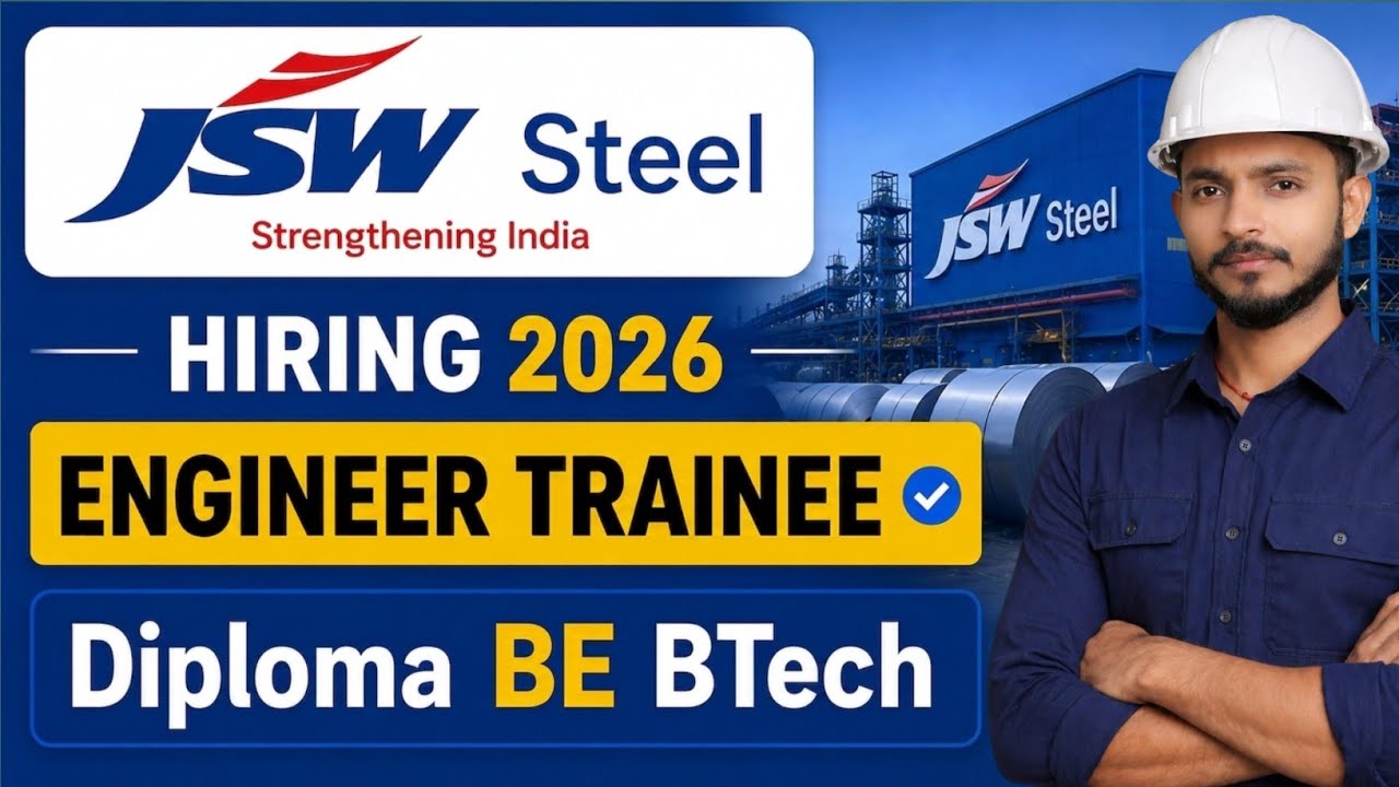 JSW Steel Recruitment 2026 | Diploma, BE & B.Tech Jobs | Freshers Eligible