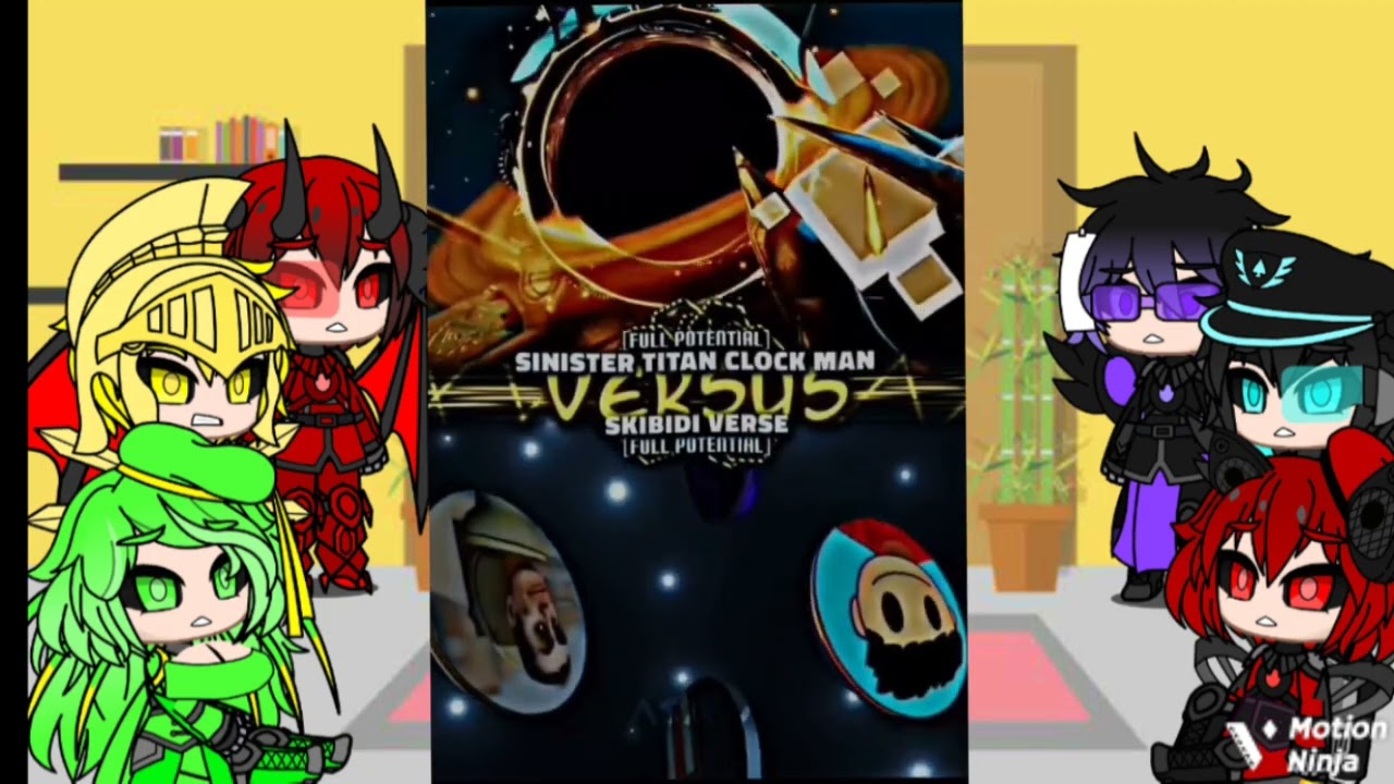 Titans Alyana's reaction to Sinister Titan Clokc Man part 2#gachaclub#skibiditoilet
