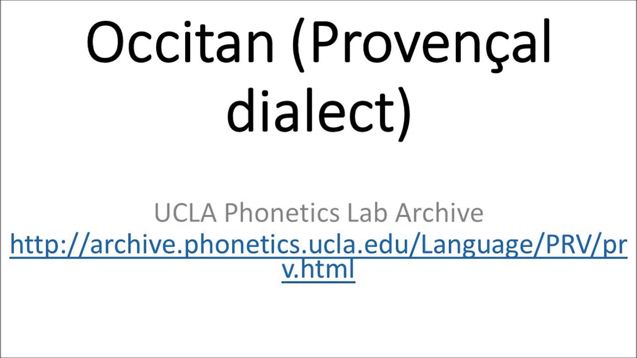Occitan (Proven&ccedil;al dialect)