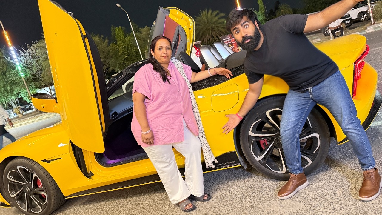 Finally Long drive with mummy 😍 in supercar