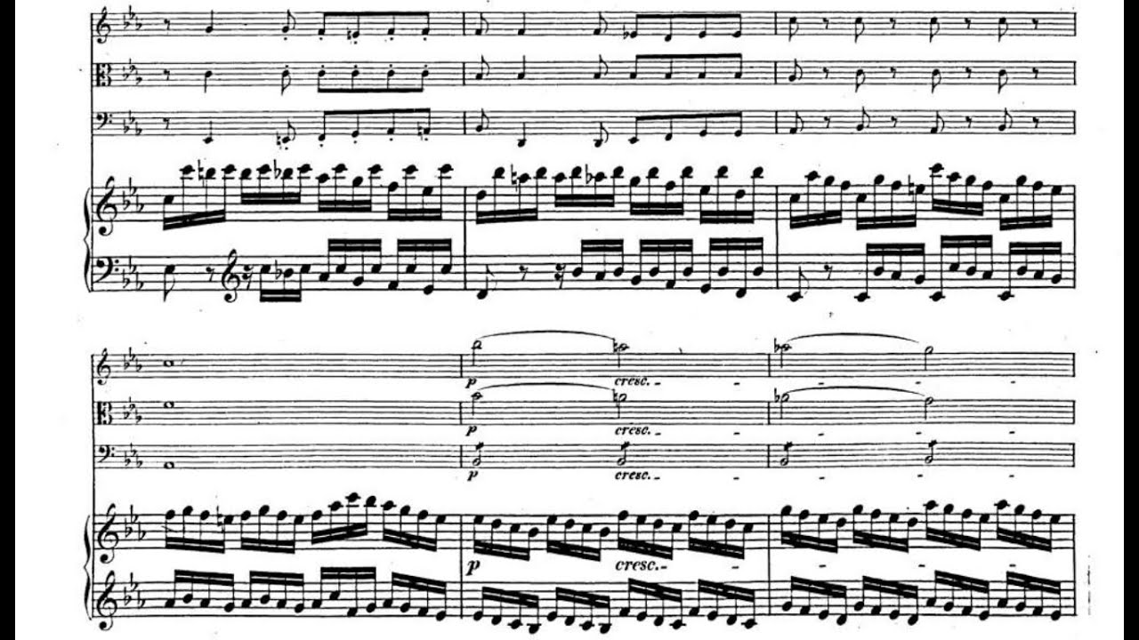 F. Mendelssohn - PIANO QUARTET NO. 1 in C Minor, Op. 1 (With Score)