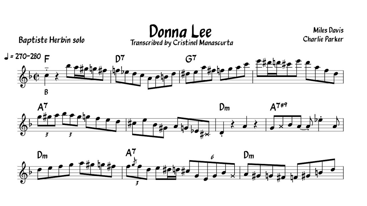 Baptiste Herbin - Donna Lee (transcription)