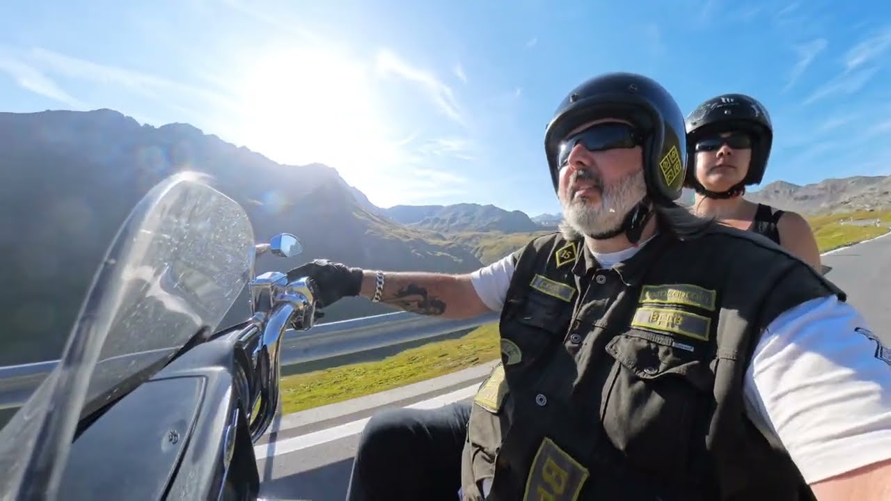 Riding the Umbrailpass in Switzerland on an Indian Chieftain