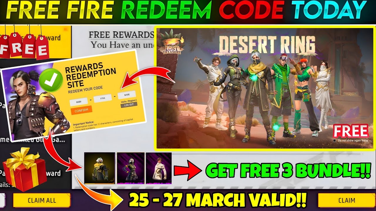 FREE FIRE REDEEM CODE TODAY 26 MARCH REDEEM CODE FREE FIRE | FF REDEEM CODE TODAY 26 MARCH