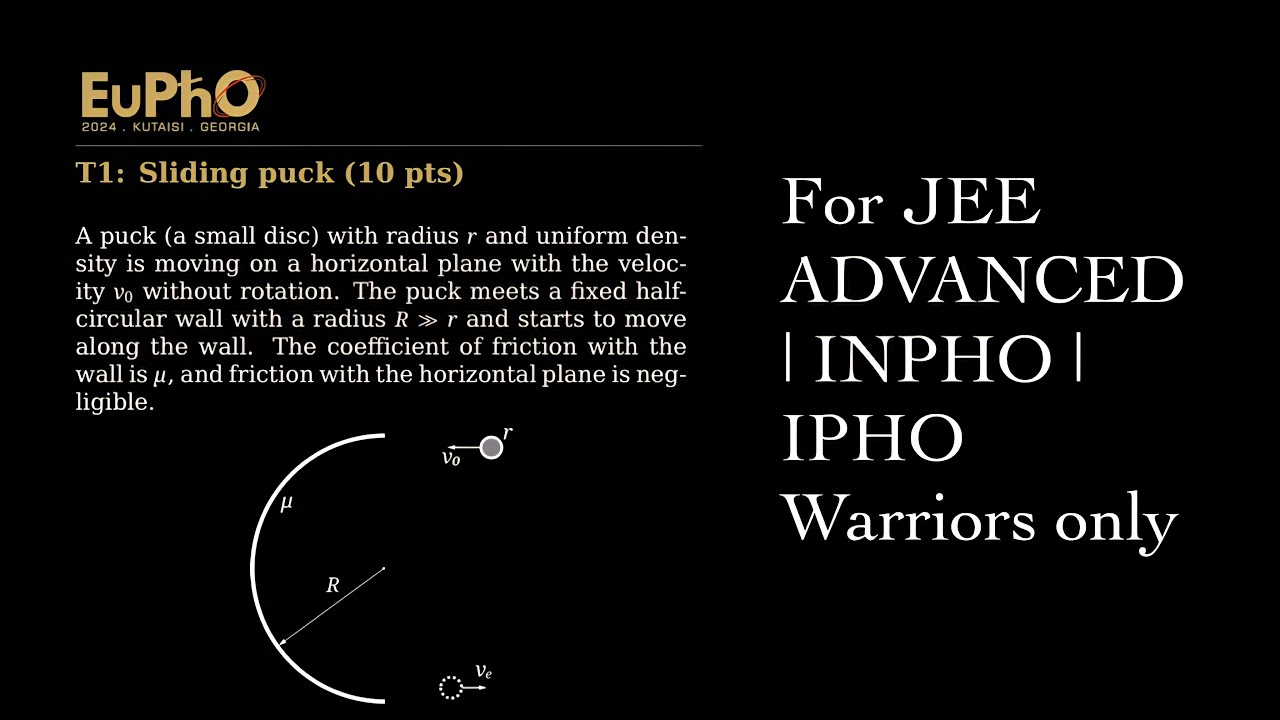 SLIDING PUCK | EUPHO 2024 | MECHANICS JEE ADV |