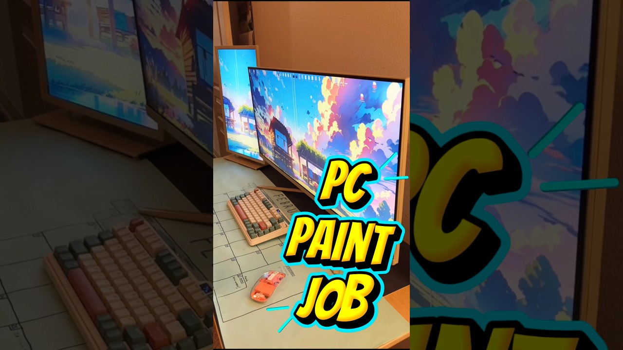 I painted my PC screens #pc #pcgamer #beforeandafter #diyprojects #computer