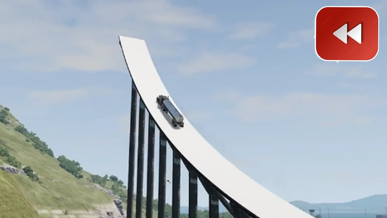 Reverse Cars vs Giant Ramp – BeamNG Drive#44