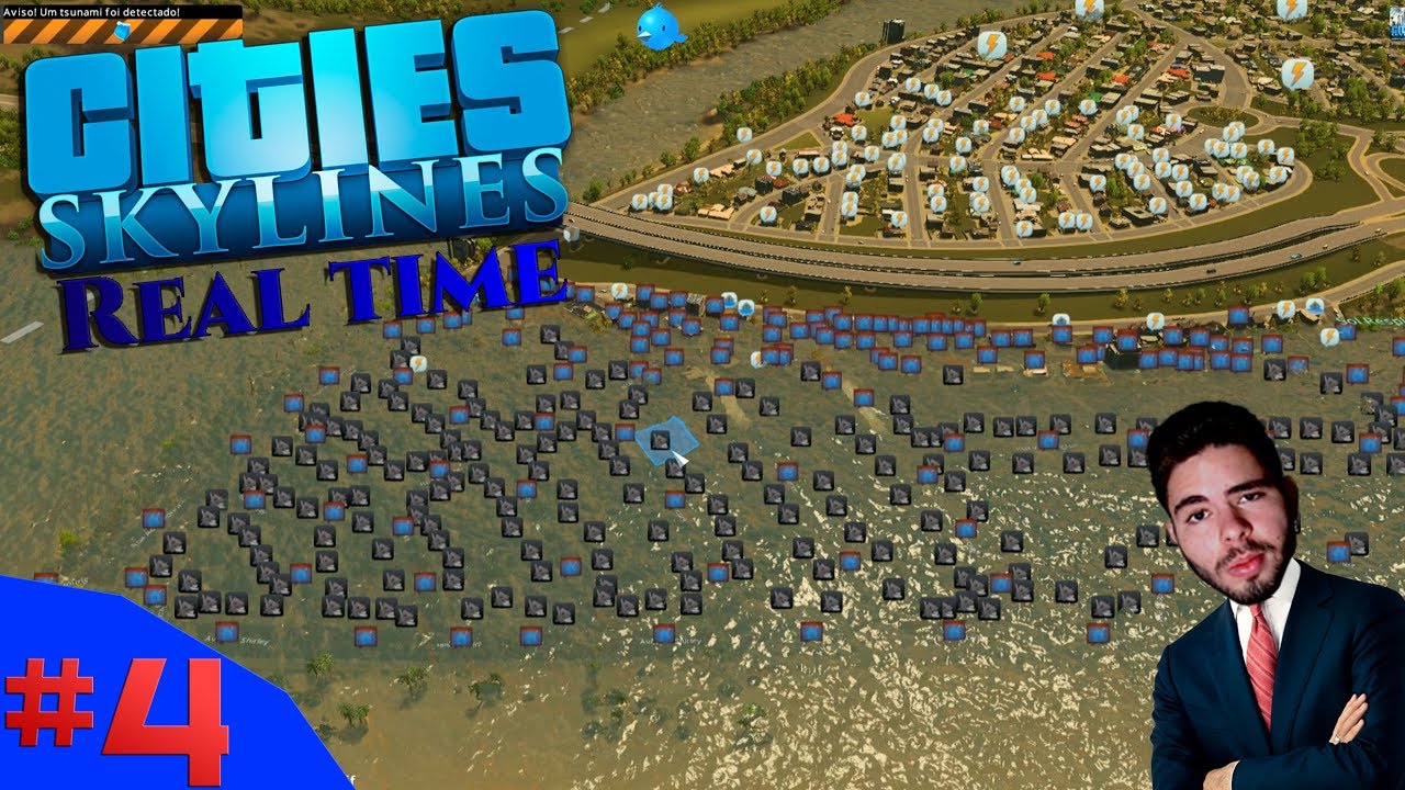 O PRIMEIRO DESASTRE: TSUNAMI - Cities Skylines Real Time #4 - (Gameplay / PC / PT-BR)