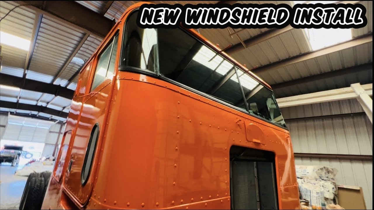 Installing a new Windshield on a Peterbilt 362 Cabover