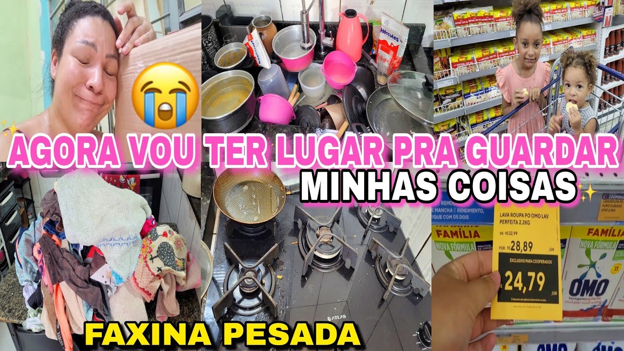 MEU TÃO SONHADO ARMÁRIO CHEGOU 🙏 ORGANIZEI TODA A BAGUNÇA-LAVEI TUDO💦FUI AS COMPRAS COM AS CRIANÇAS🥵