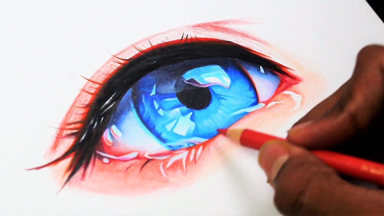 DRAWING A Realistic ANIME Eye (Time Lapse)レム