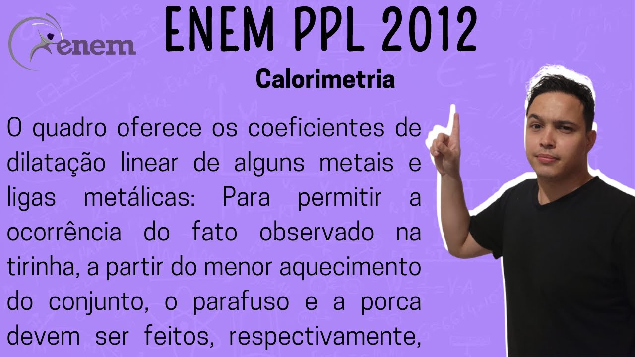 ENEM PPL 2012 - O quadro oferece os coeficientes de dilatação linear de alguns metais e ligas