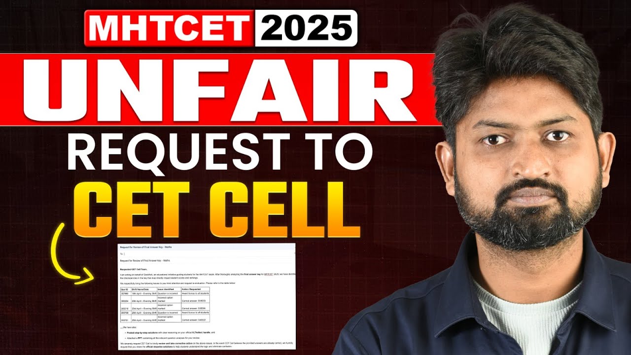 MHTCET 2025 Objections in final answer key | Request to CET CELL | GanitAnk