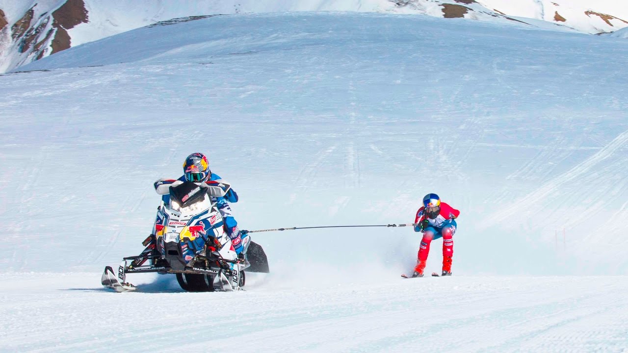 Towing a Skier Behind a Snowmobile at 90mph | Arctic Man 2017