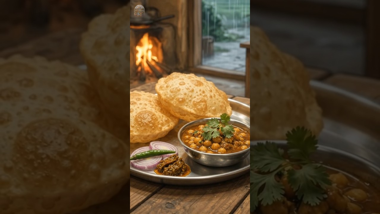 Extreme Monsoon & Chole Bhature 🌧️😋 | Cozy Monsoon Cooking ASMR 🔥