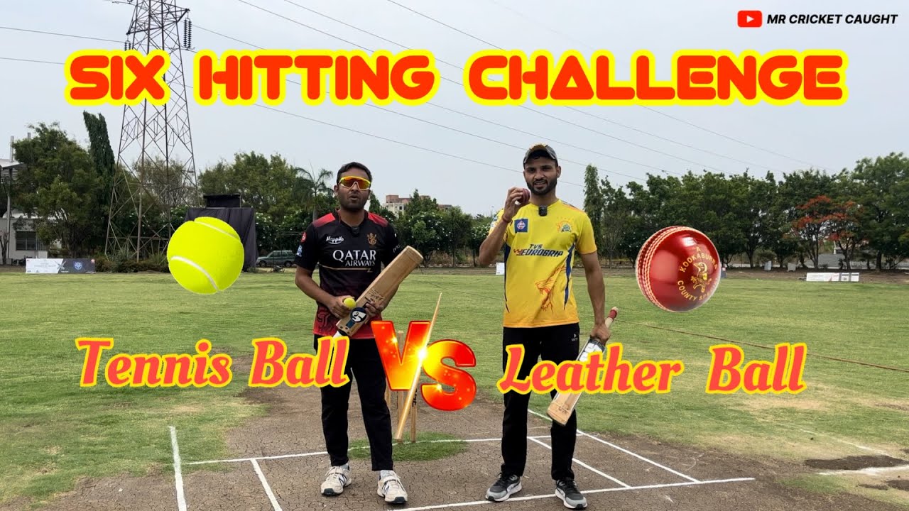 LEATHER BALL vs TENNIS BALL | RCB vs CSK SIX HITTING CHALLENGE | Virat vs Dhoni longest SIX challeng