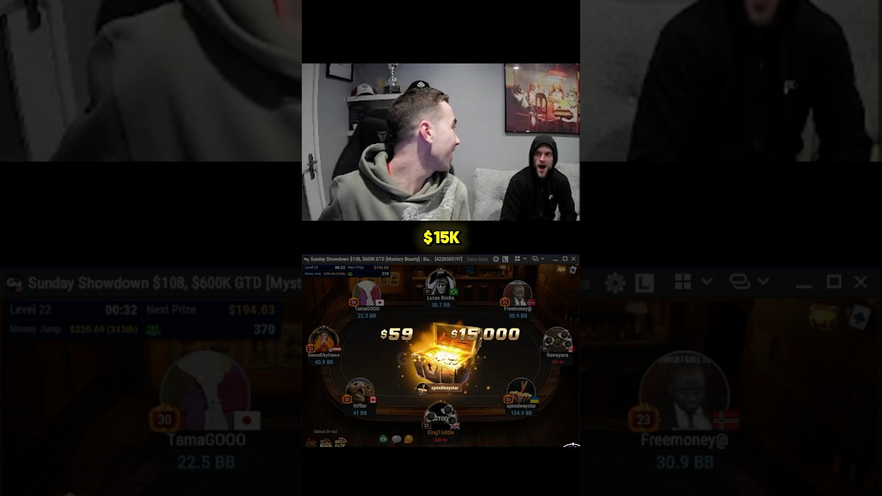 $15,000 mystery bounty gold chest! #poker #pokerplayer #pokerlife #reaction
