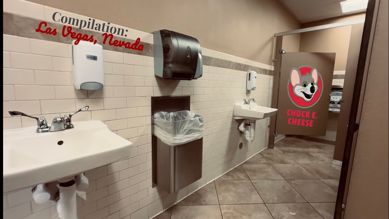 Compilation: Las Vegas Chuck E. Cheese’s Boy’s & Girl’s Restroom Tours + Toilet Flushes | LV, Nevada