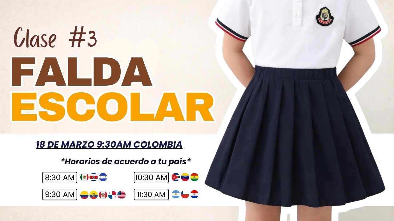 Falda Escolar Infantil ✂️ Patronaje y Confección Paso a Paso
