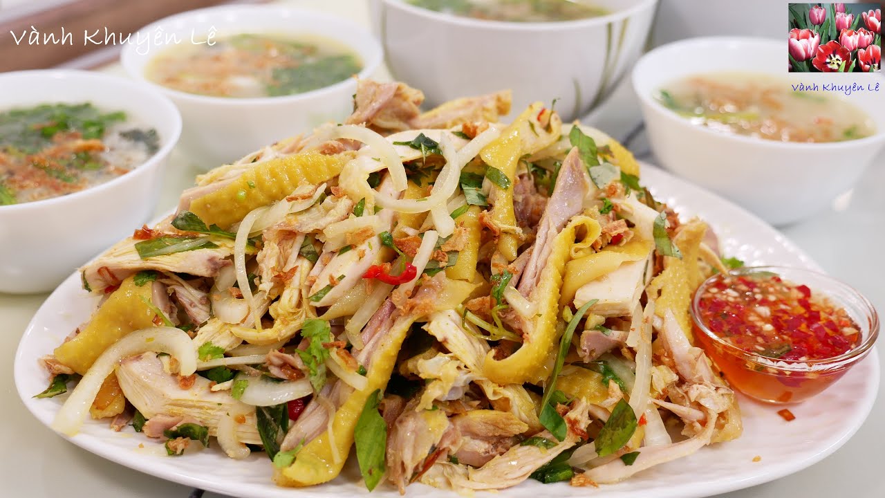 Bí Quyết nấu CHÁO GÀ và GỎI GÀ xé phay ĐẶC BIỆT, Cách nấu Cháo Giải Cảm, Chicken Congee, Vanh Khuyen
