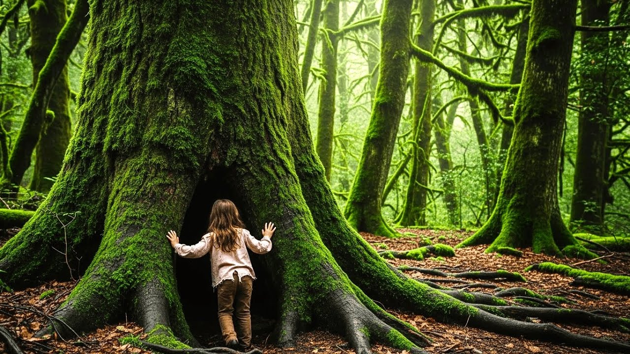 A menina órfã se enfiou num buraco no tronco de uma árvore gigante — e descobriu algo chocante