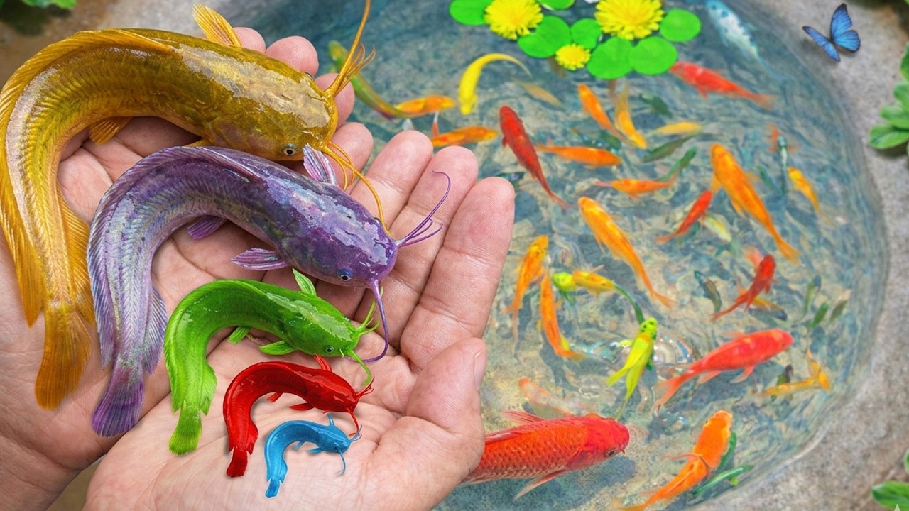 Catch Freshwater Aquarium Fish in Giant Colourful Eggs, Snapping Turtle, Ants, Guppies