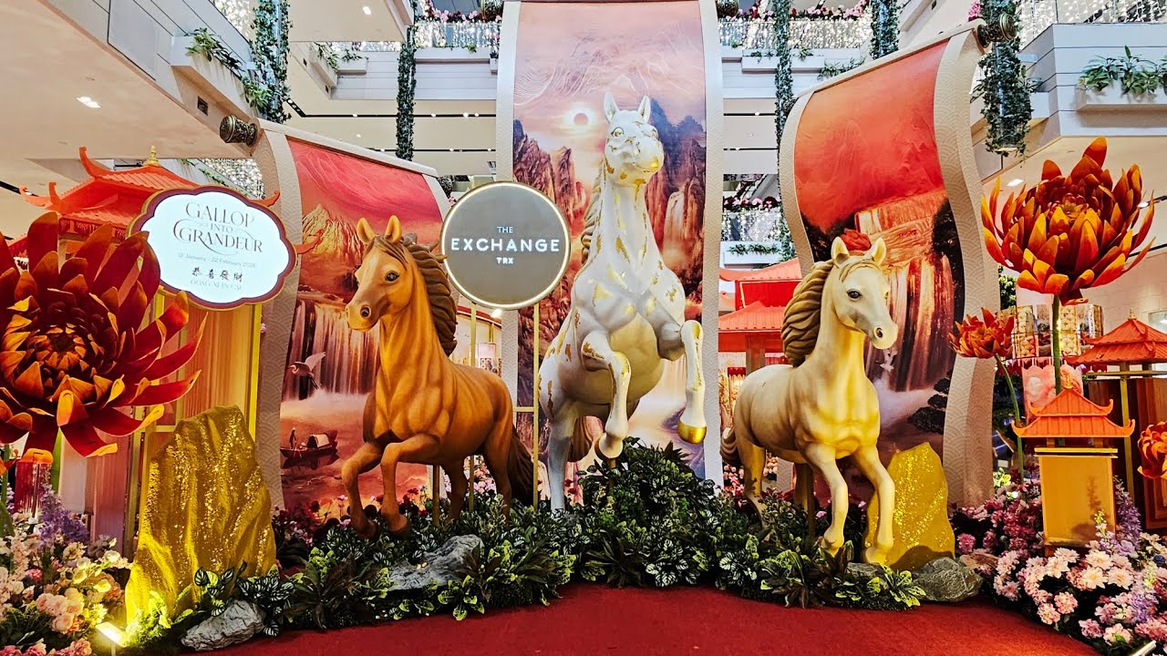Chinese New Year decorations around  Kuala Lumpur, Malaysia shopping malls | Year of the Horse 🐎 