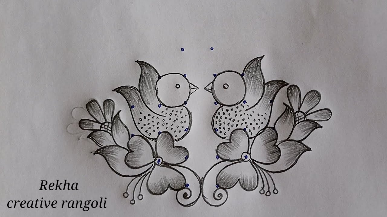 beautiful birds rangoli | latest pulli kolangal | festival kolangal @rekhacreativerangoli