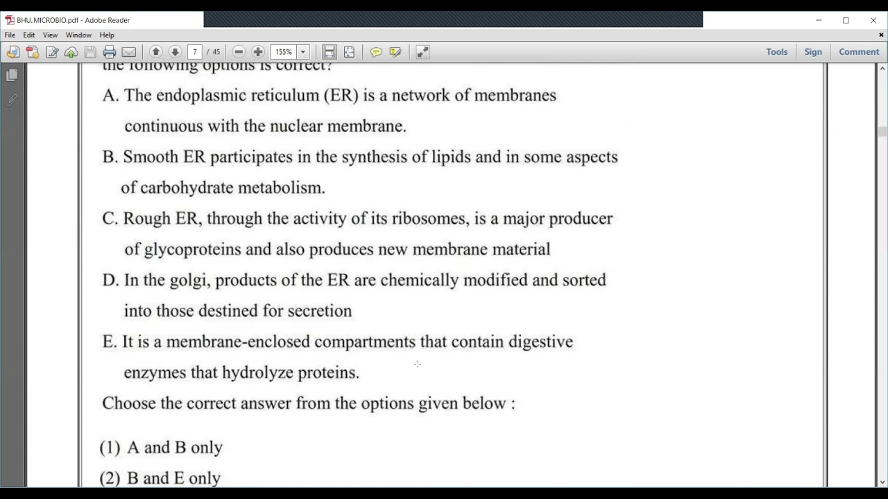 BHU PET 2021 Solved Question Paper [ MSc Applied Microbiology ]. Part 1