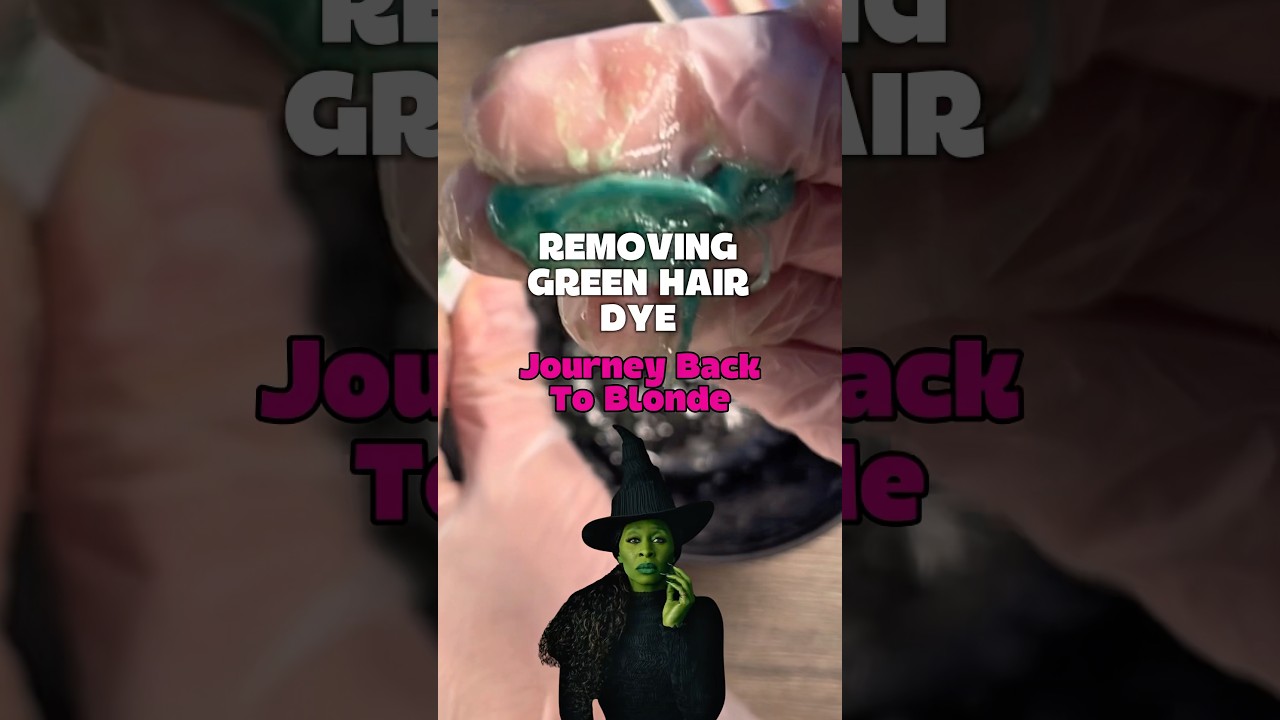 Removing Green Hair dye #haircolor #diyhair #wicked #arianagrande #hairstylist #hairtutorial