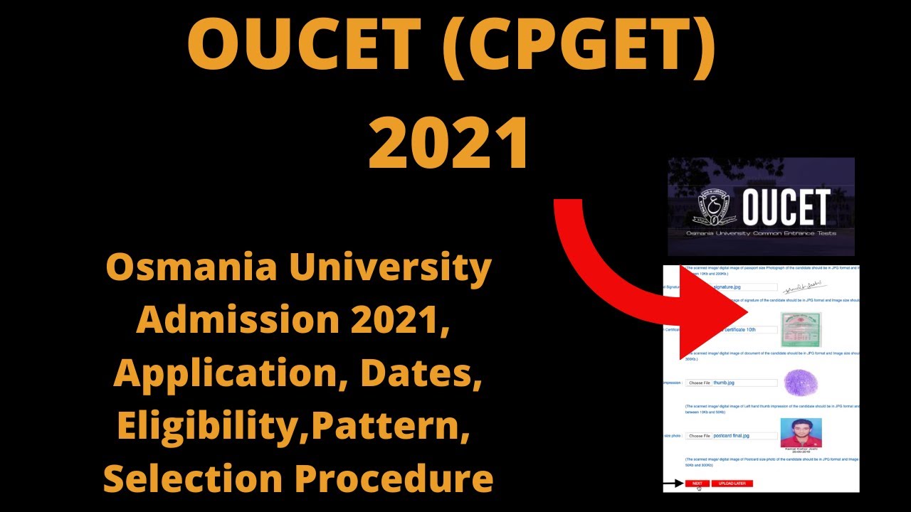 OUCET 2021: (CPGET) Application, Dates, Eligibility, Pattern, Syllabus, Selection, Admisison Process