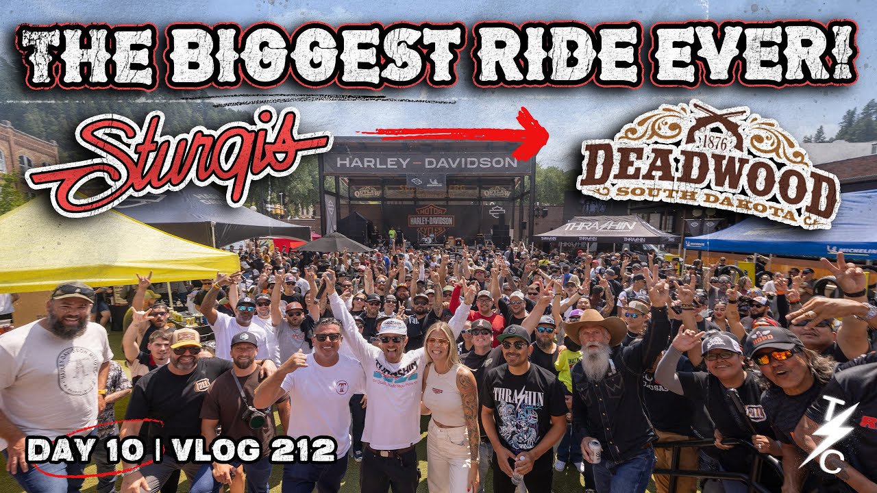 Day 10 - The Biggest Ride Ever! Thrashin X Harley Taco Run From Sturgis To Deadwood - Vlog 212
