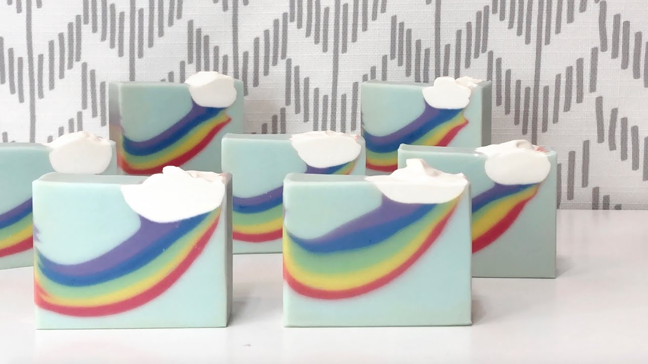 무지개 CP 디자인 비누 만들기 Rainbow Cold Process Soap Making | eoneu 어느작업실