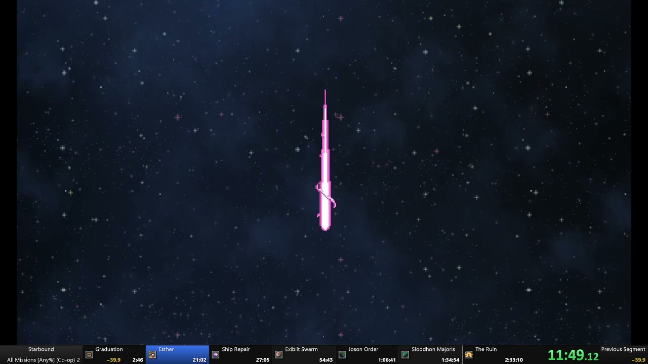 Starbound All Missions [Any%] (Co-op) Speedrun in 1h 43m 12s