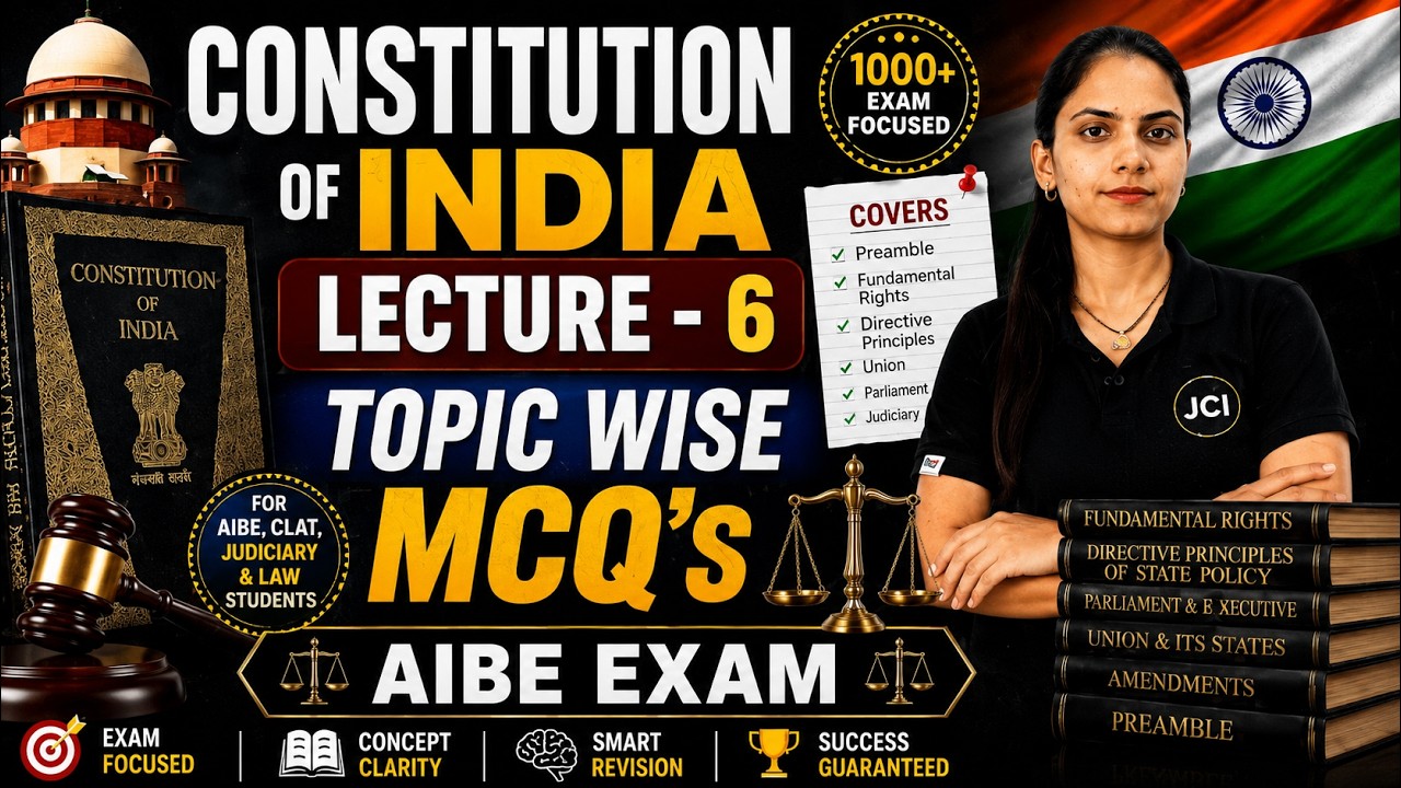 Constitution of India |  Part-6  | Topic Wise MCQ's | AIBE Exam Preparation | Important Questions .
