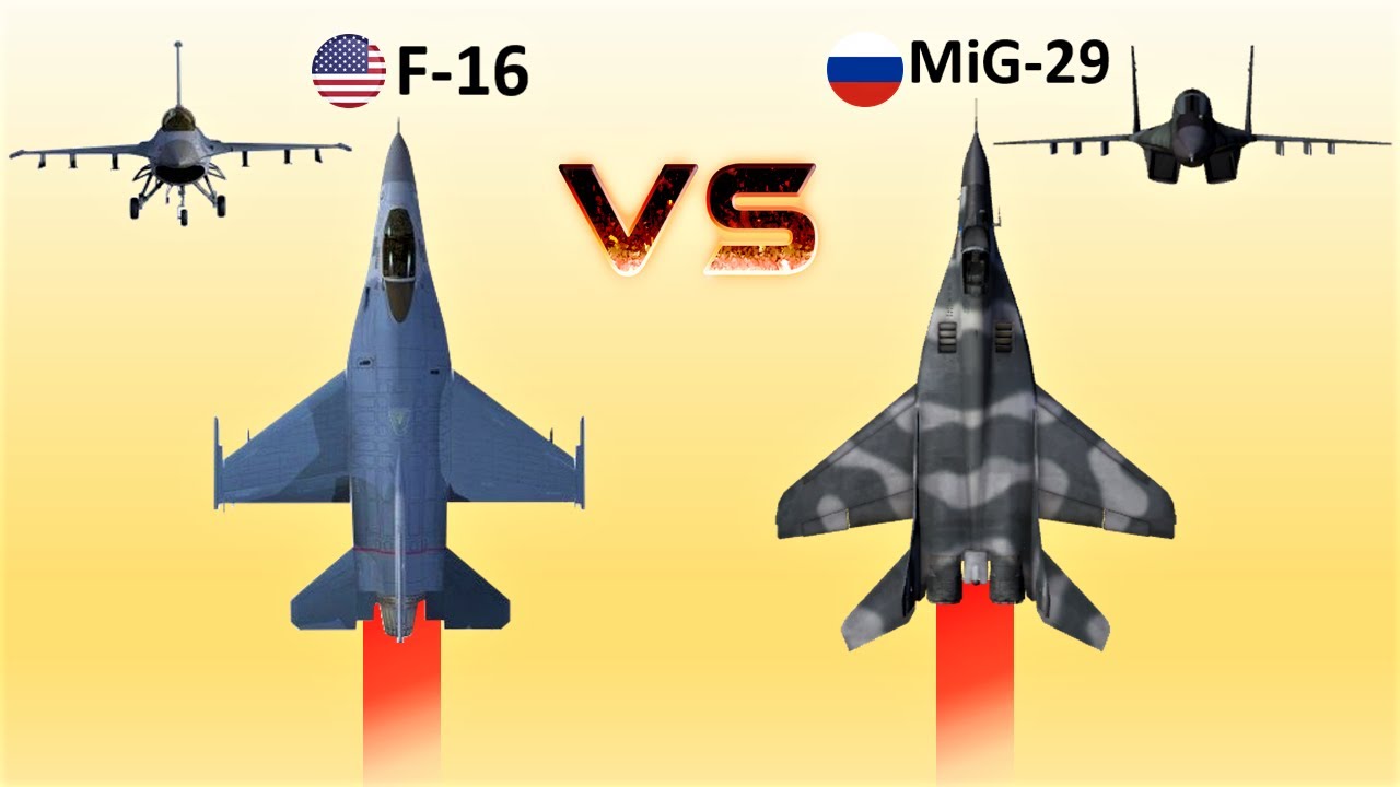 F-16 Fighting Falcon vs MiG-29 Fulcrum| Which Fighter Jet Wins in an Aerial Knife Fight??