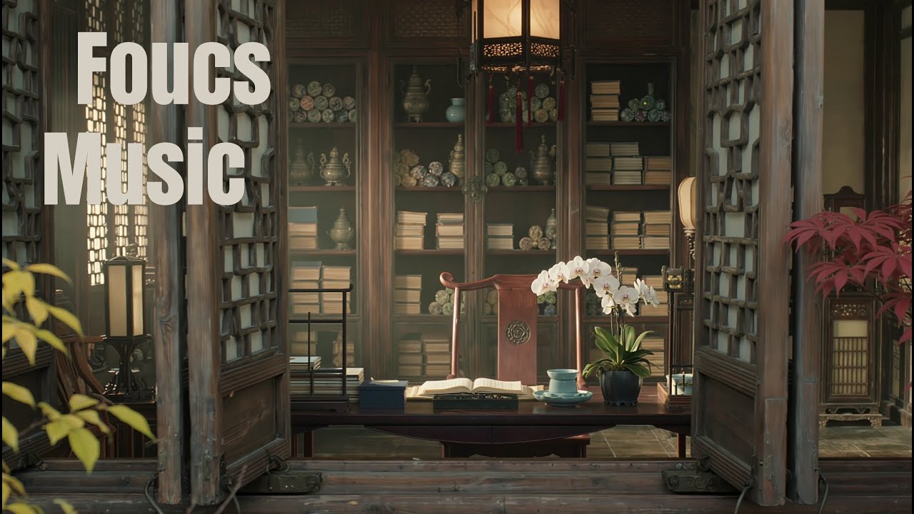 Eastern Focus Aid: Chinese Scholar's Studio | Birdsong Hearth & Guqin music| Morning Focus 1 HR