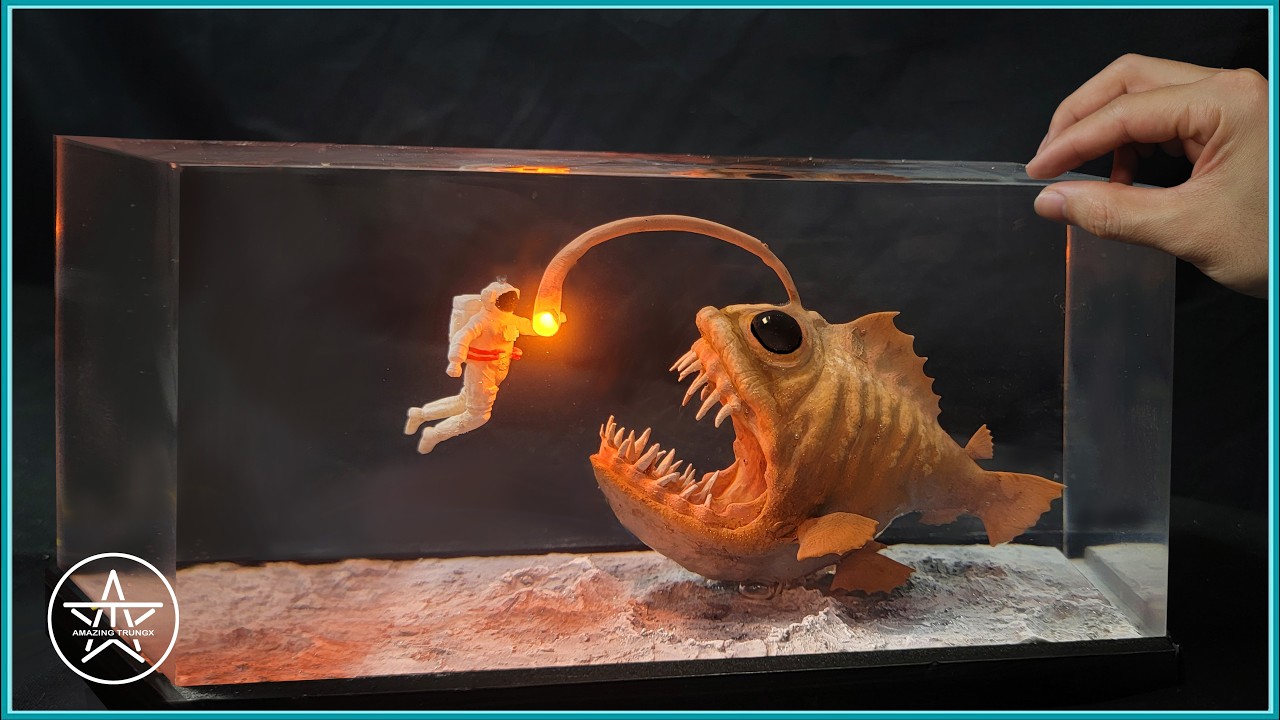 The Astronaut and the Abyss Angler  | AmazingTrungX DIY Epoxy Resin Diorama