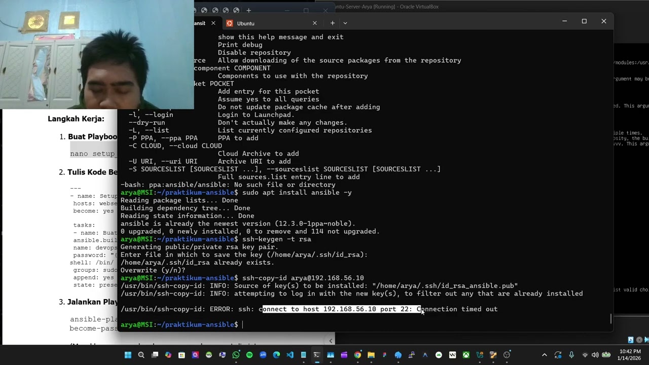 UAS Ansible Linux Webserver, Ubuntu Docker Yaml Muhammad Arya Fatthurahman Darma Persada Unsada
