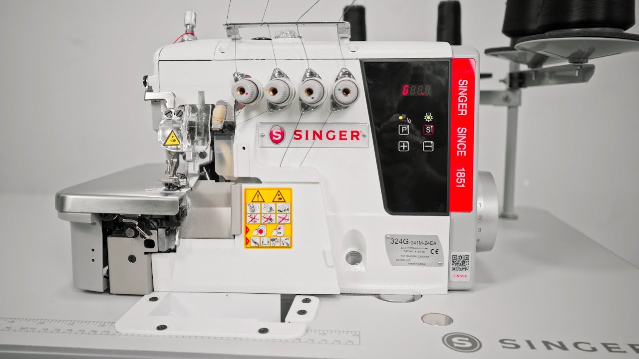 OVERLOQUE INDUSTRIAL  SINGER 324 G - PONTO CADEIA -  DIRECT DRIVE - MONTAGEM E MANUSEIO