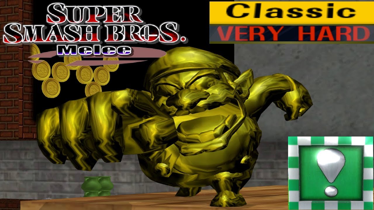 Super Smash Bros. Melee - Classic Mode Gameplay with Gold Wario