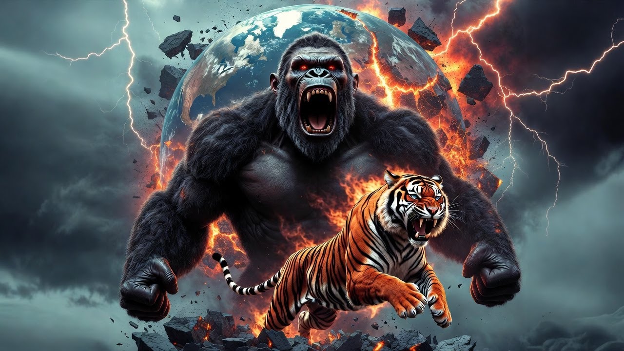 Epic King Kong vs Tiger Battle Ultimate Fight to Save the Planet!
