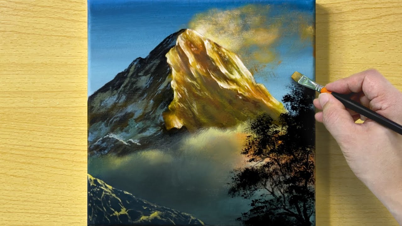 Mountain At Sunset / Acrylic Painting / STEP by STEP #258