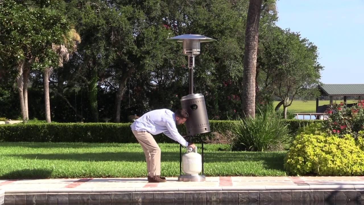 Fire Sense Mocha and Stainless Steel Commercial Patio Heater 61185