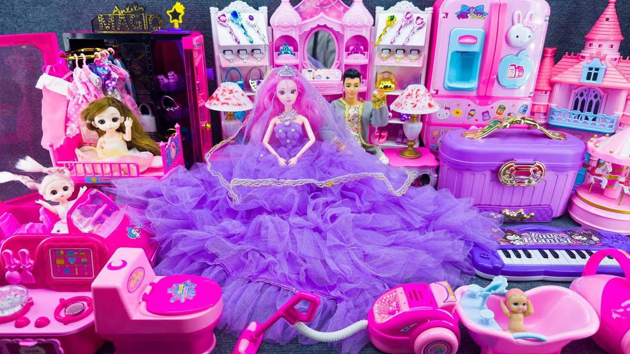 20 Minutes Satisfying With Unboxing Barbie Family Playset, Cute Doll Toys ASMR Review
