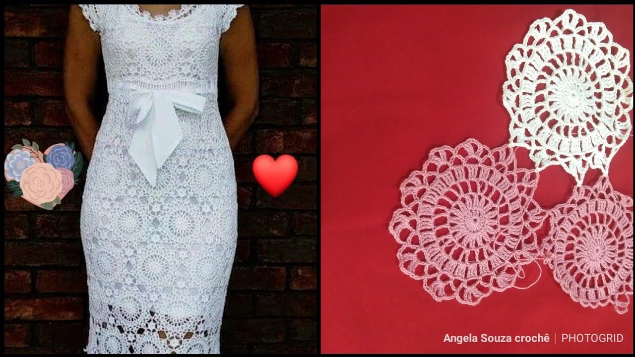 Square de crochê para blusa/vestido