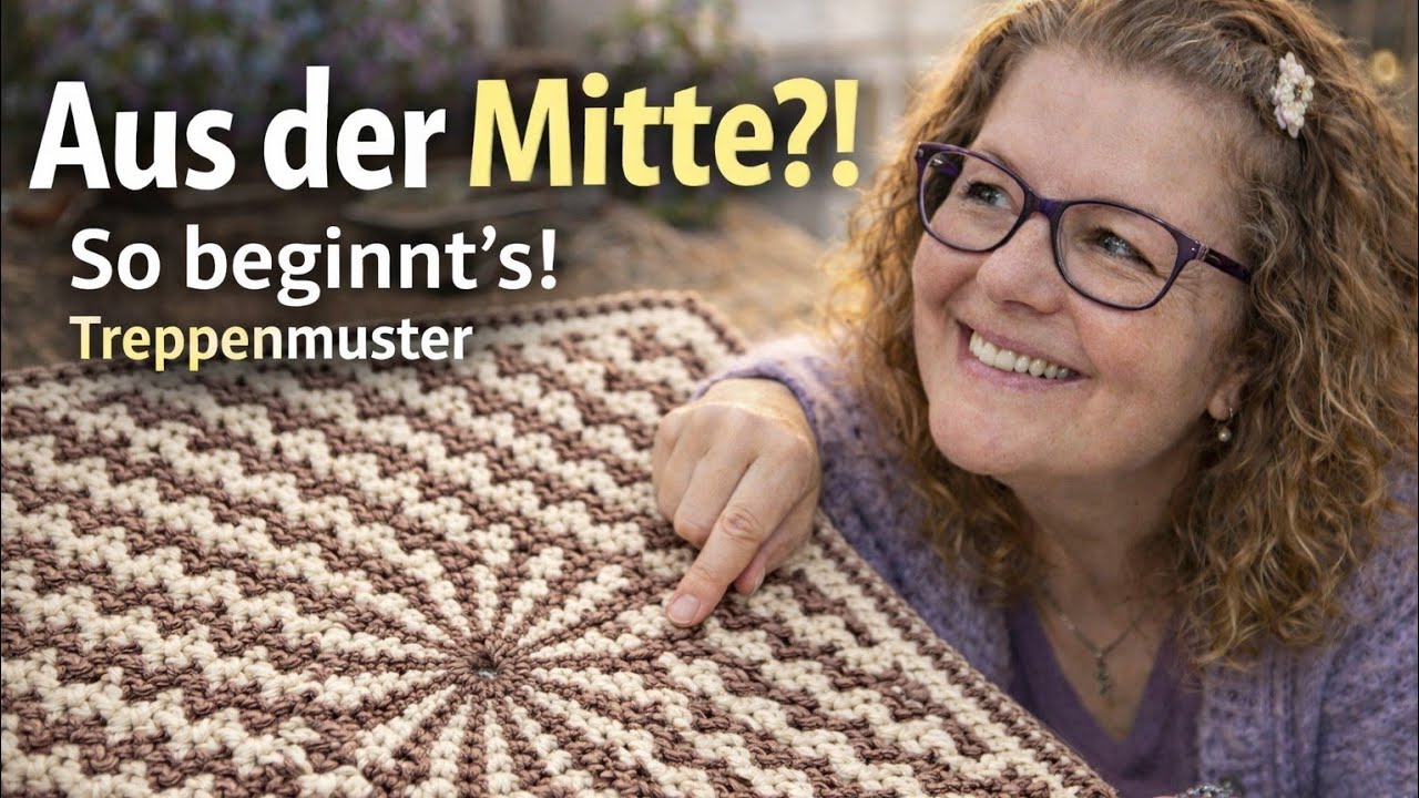 Mosaikhäkeln aus der Mitte – Treppenmuster in Runden Anleitung für Anfänger