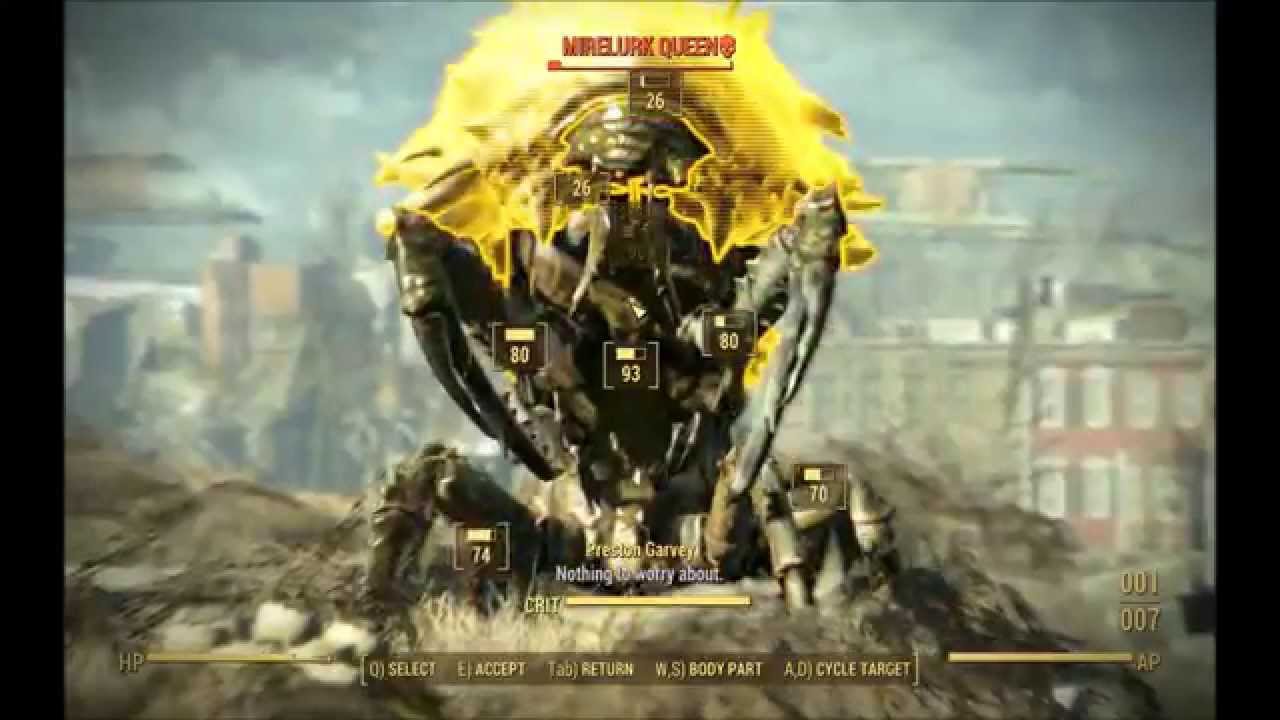 1080 60FPS Ultra | Fallout 4 | Hard Mode Mirelurk Queen Boss Battle